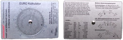 Norma Euro Kalkulator mit Werbeeindruck<br>Foto: H. Koch, Barsbüttel